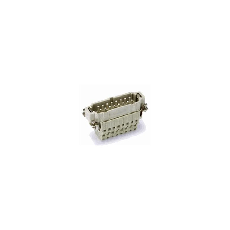 Insert HE, Raccordement à ressort, mâle, 16 pin, 16A, Polycarbonate, 16B|32B 